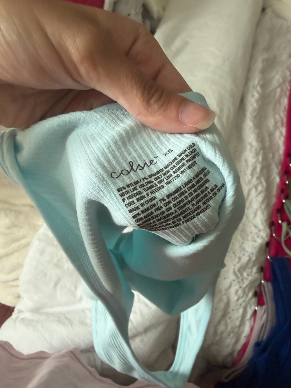 Colsie Ribbed Light Blue Tank Top - Picture 3 of 3